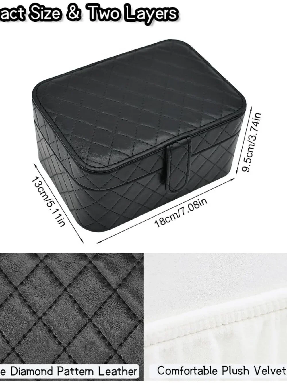 Luxurious Two-Layer Faux Leather Jewelry Travel Organizer